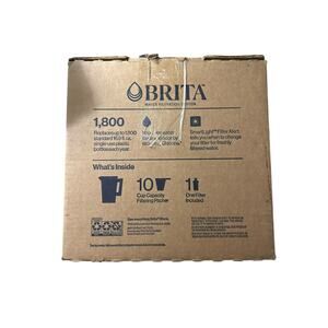 Brita Large 10 Cup Water Filter Pitcher, 1 BritaPlus Filter, Everyday, Black